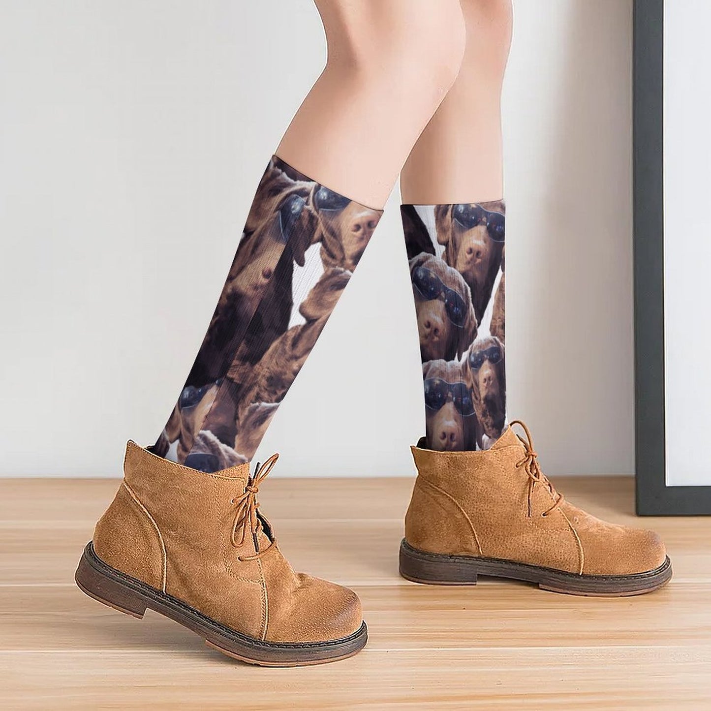 FOXY LADY _ LAB _ COLLAGE FACE DESIGN -Tube Socks
