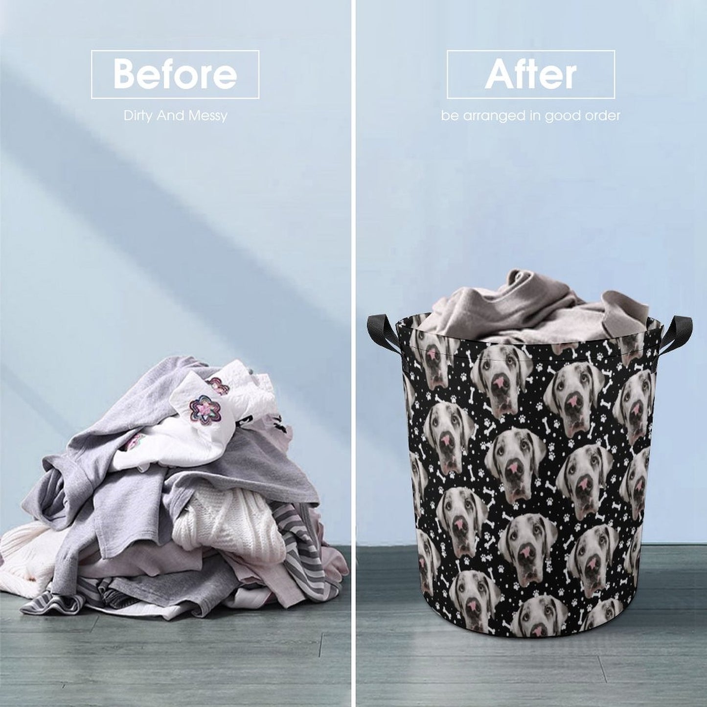 FACE w PAWS-n-BONES Collapsible Basket