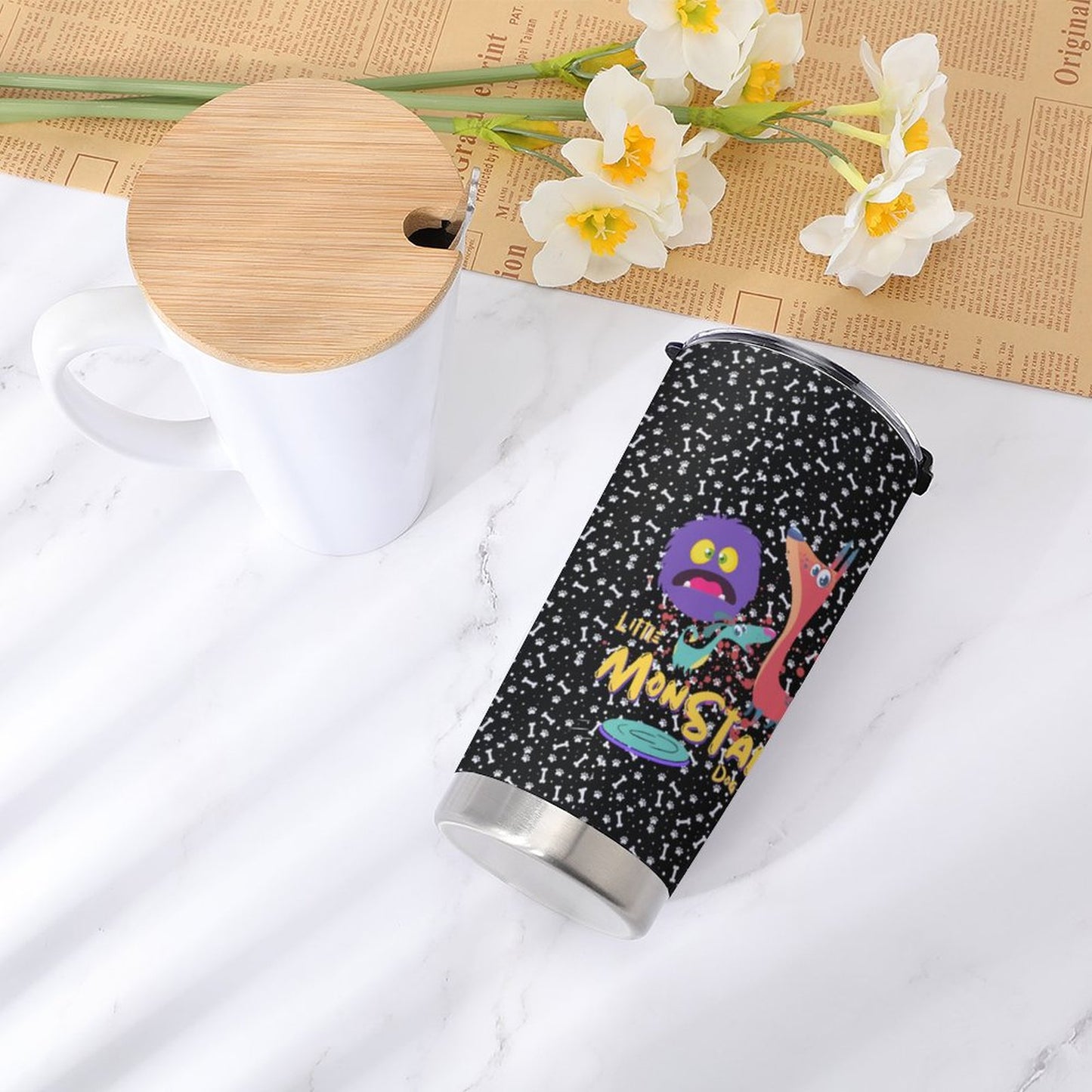 LITTLE MONSTERS Car Travel Coffee Mug with Lid (All-Over Printing)