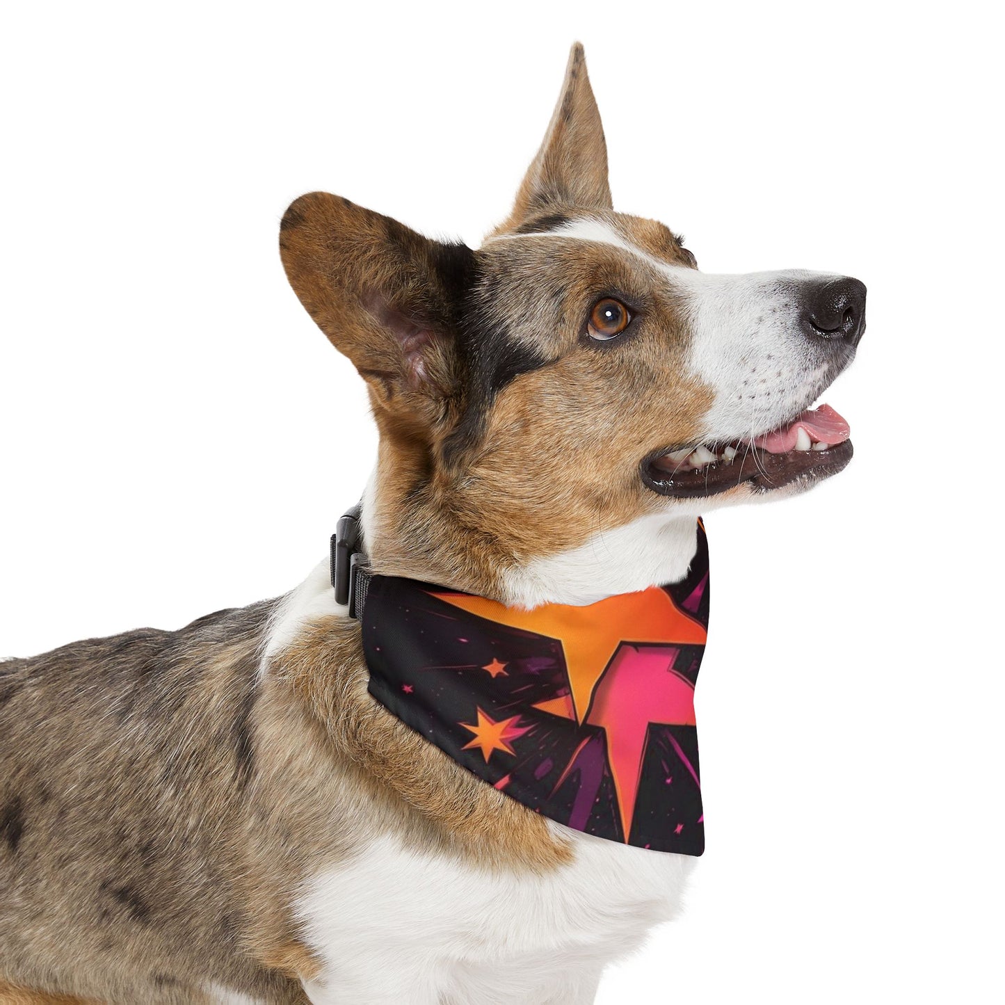 PINK ORANGE SUPER STARS Pet Bandana Collar