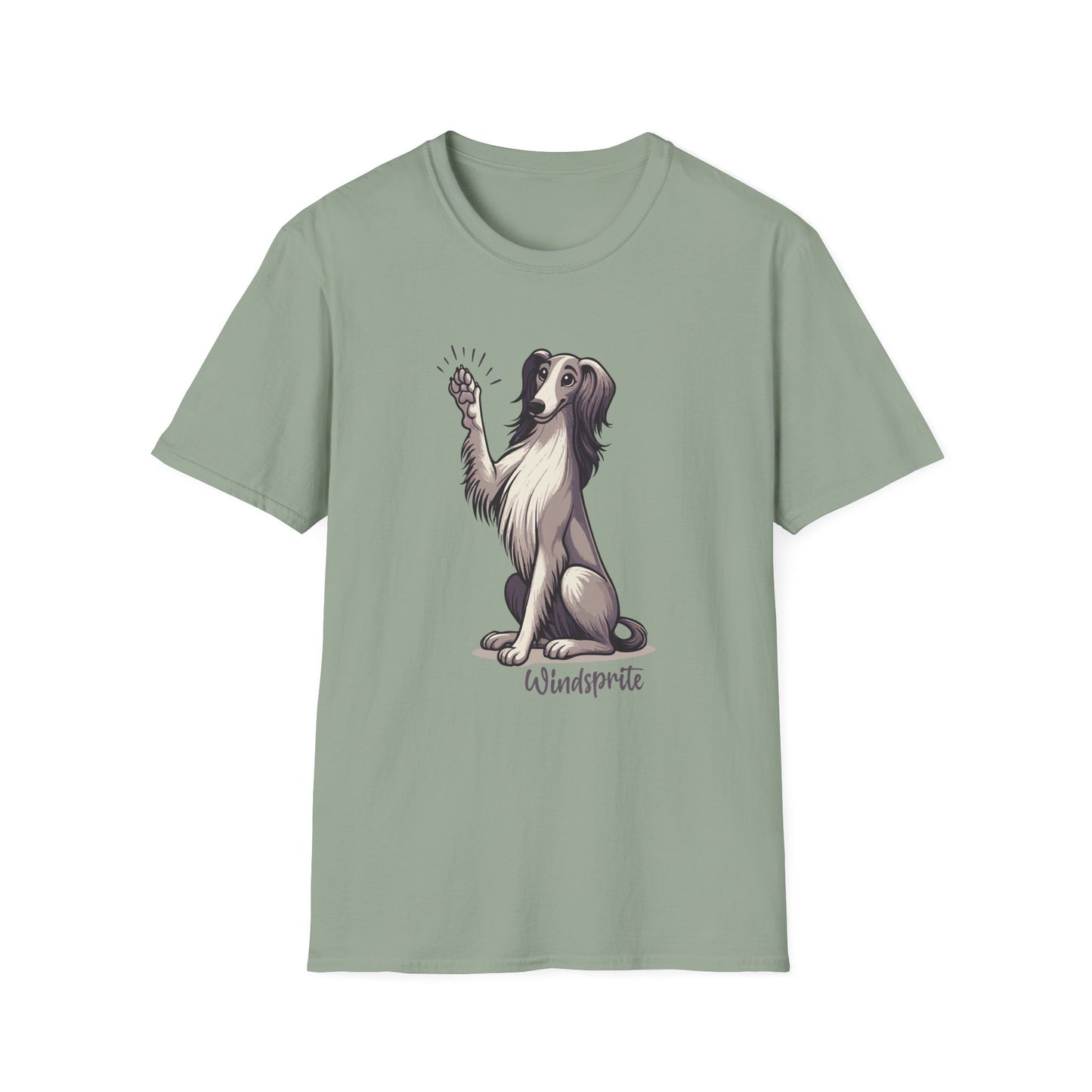 2 WINDSPRITE - Silken Windhound Waving Unisex Softstyle T-Shirt