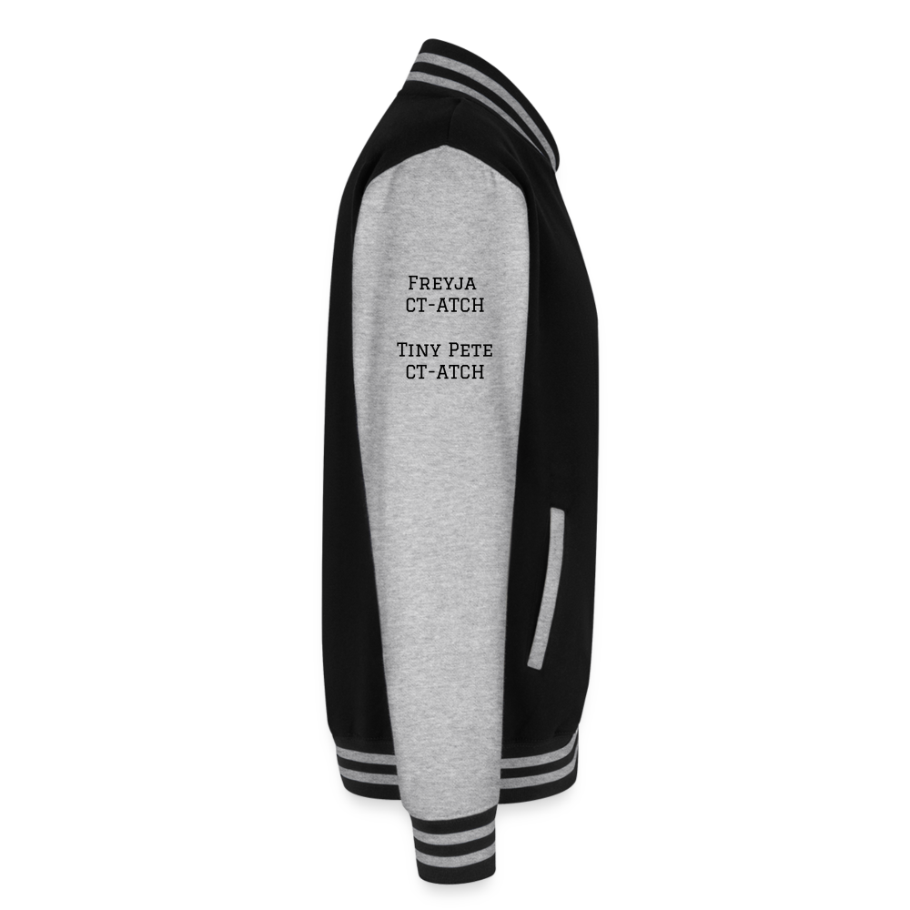 Freyja & Tiny Pete Letterman Jacket - black/heather grey