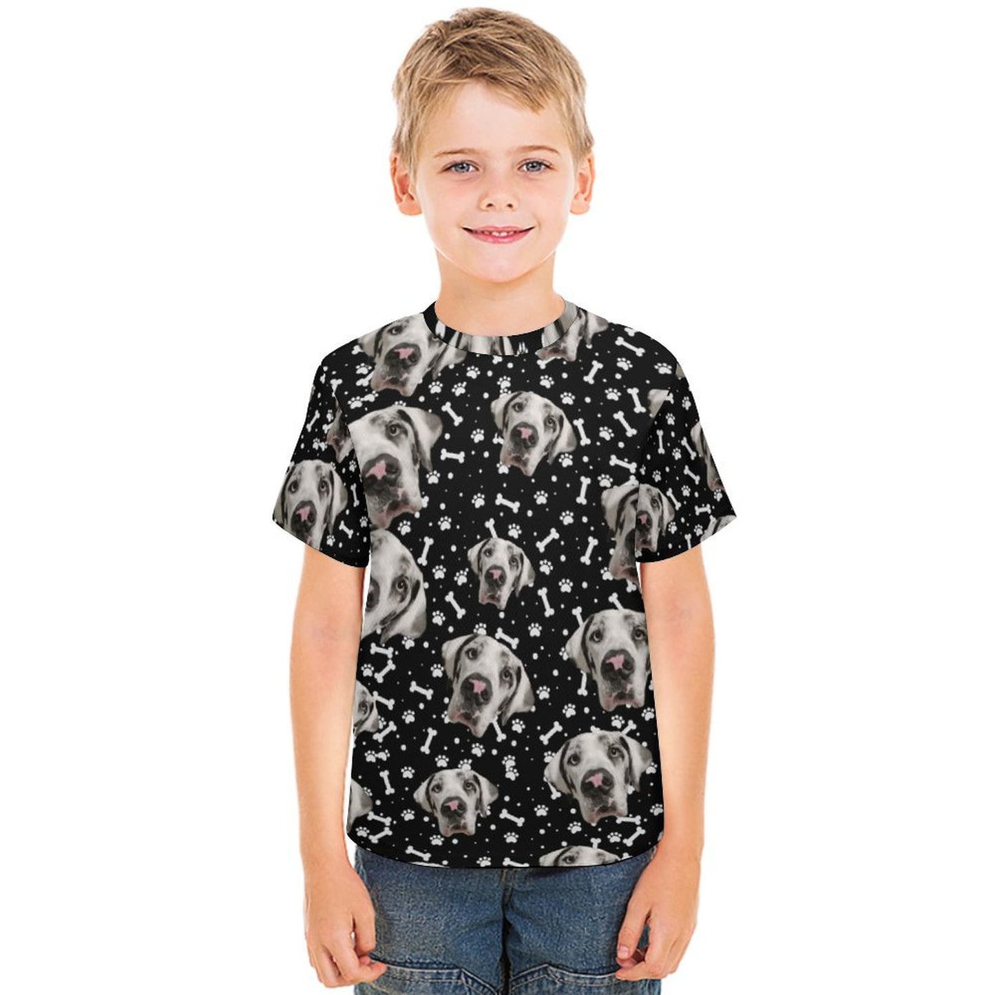 FACE w PAWS-n-BONES T-shirt for Teens