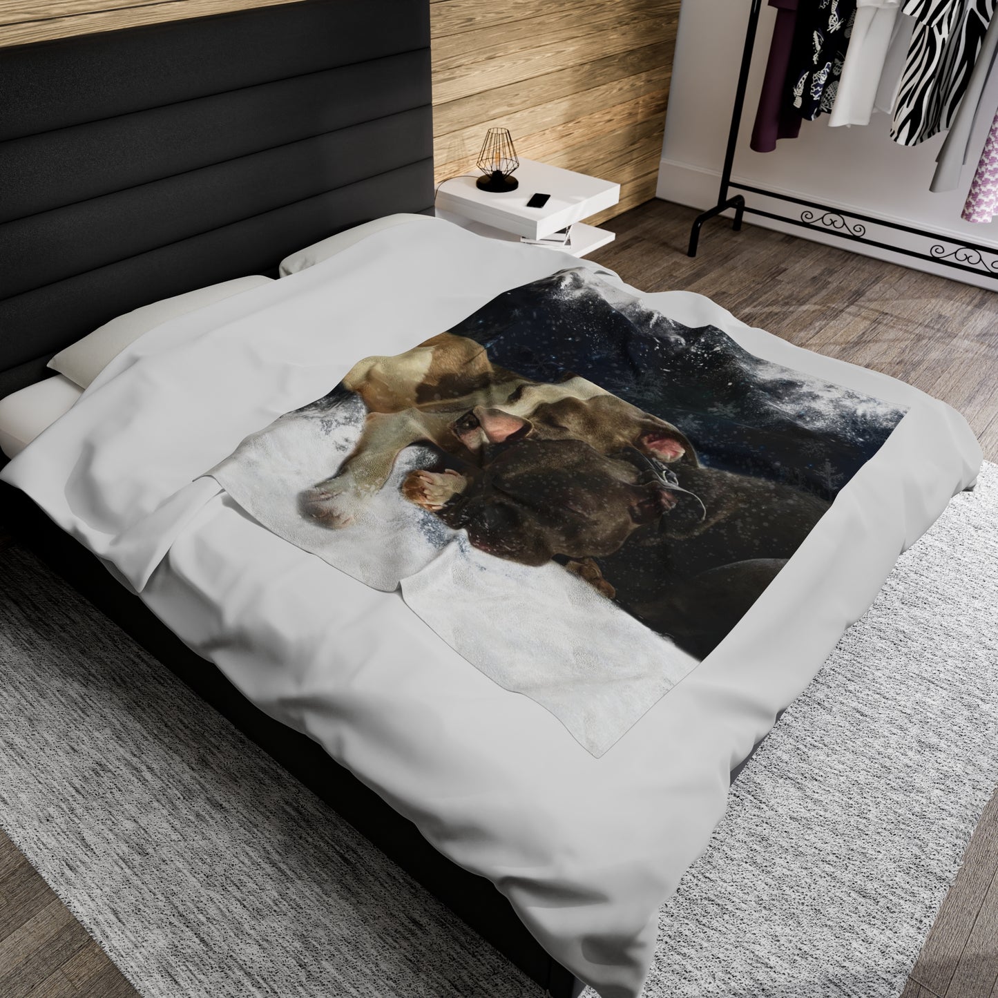 SNOWY #2 Velveteen Plush Blanket