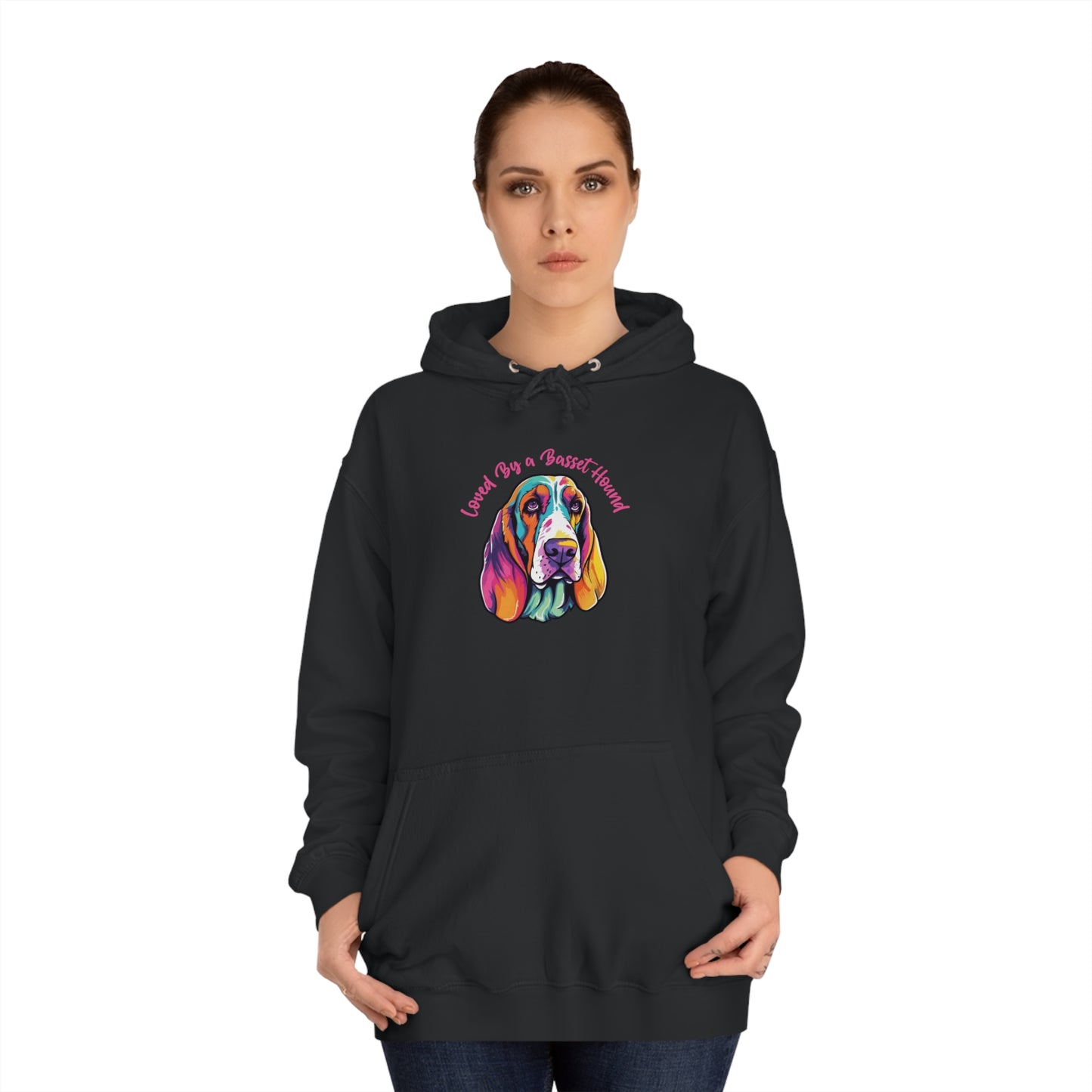 LOVED BY BASSET 3 Unisex College Hoodie