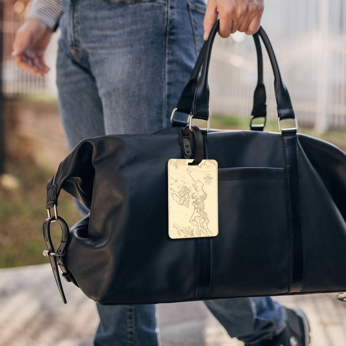 Full-Printed Luggage Tag with Black Hanging Loop