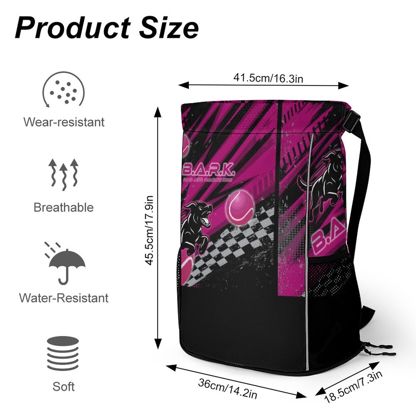 BARK FLYBALL Drawstring Bag