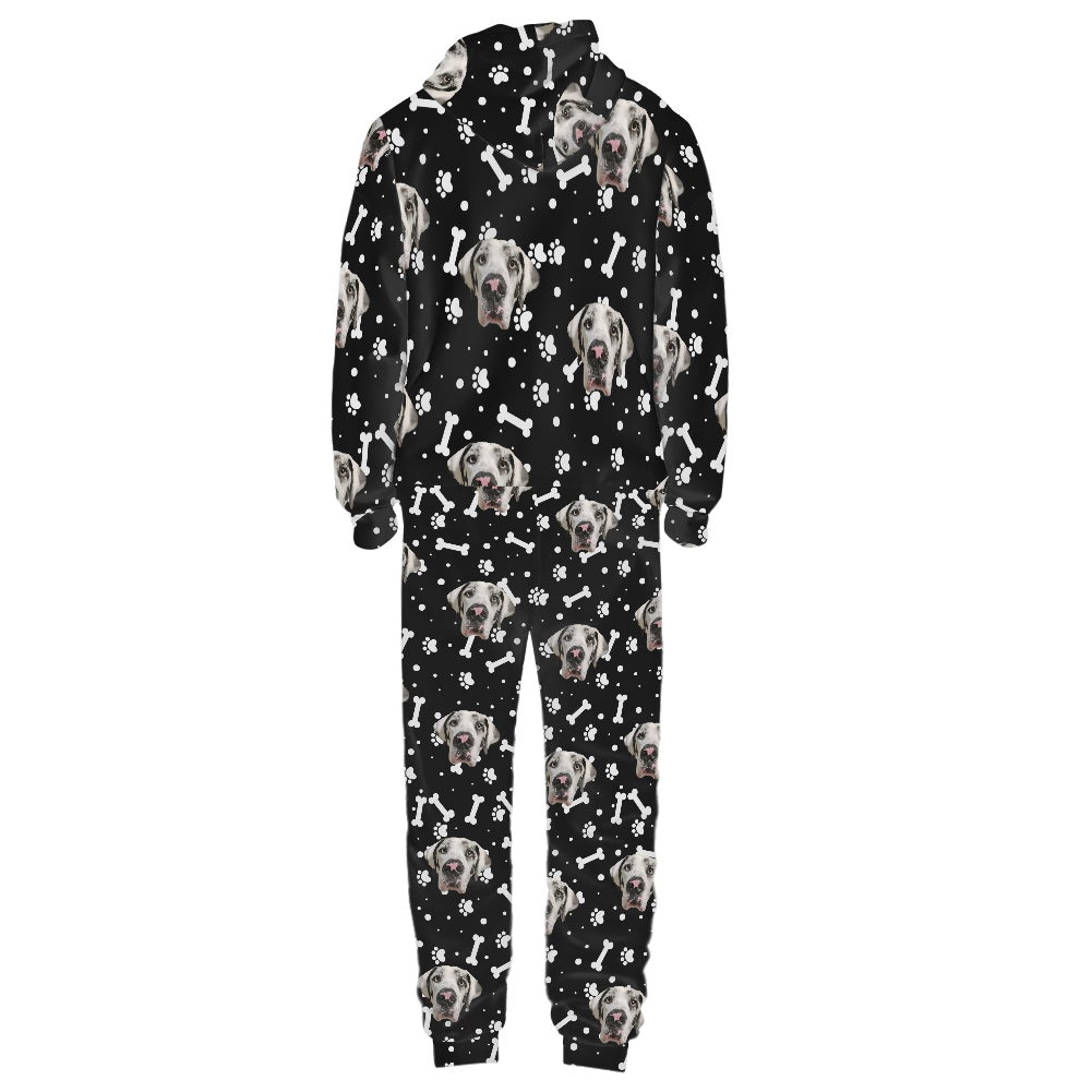 FACE w PAWS-n-BONES Women's hooded long sleeve jumpsuit