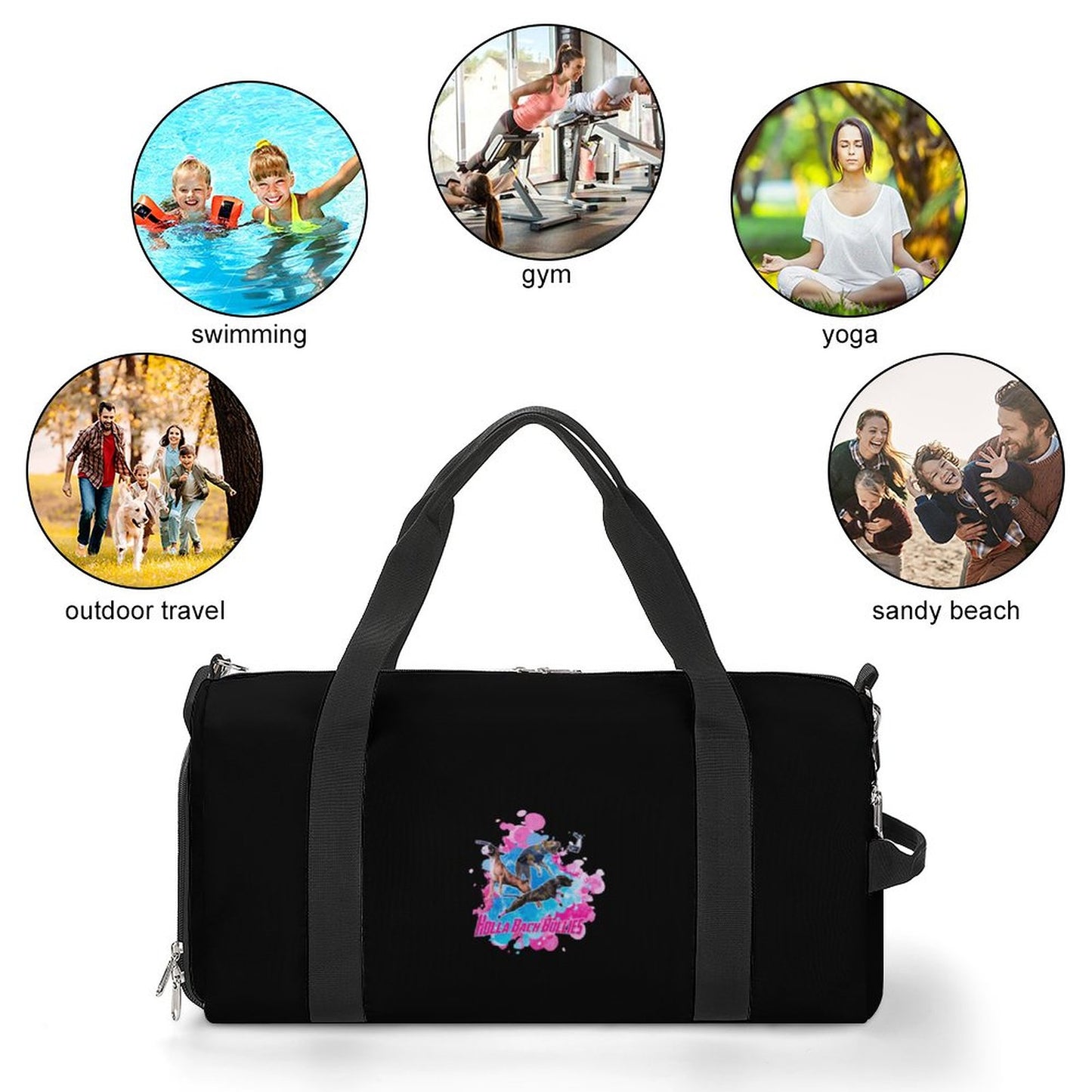 HOLLA BACK BULLIES Gym bag A017 Large Capacity Sports Duffel