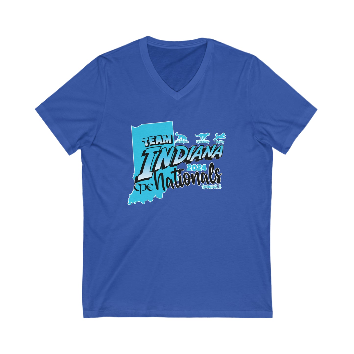 BRADLEY - Indiana CPE Unisex Jersey Short Sleeve V-Neck Tee