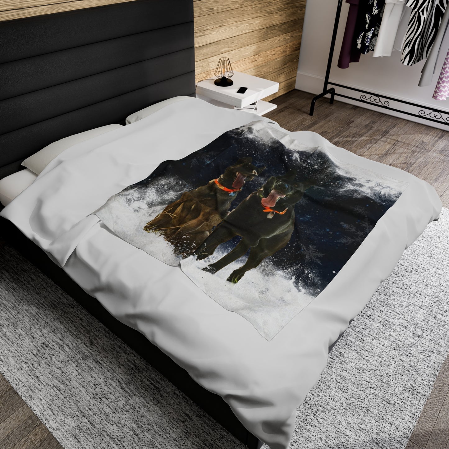 SNOWY #1 Velveteen Plush Blanket