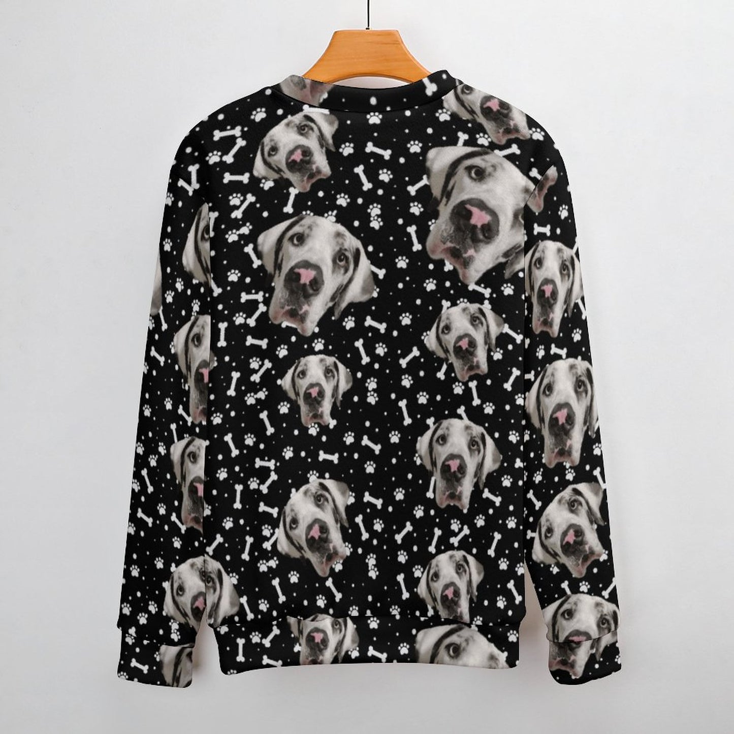 FACE w PAWS-n-BONES Men's Crew Neck Sweater