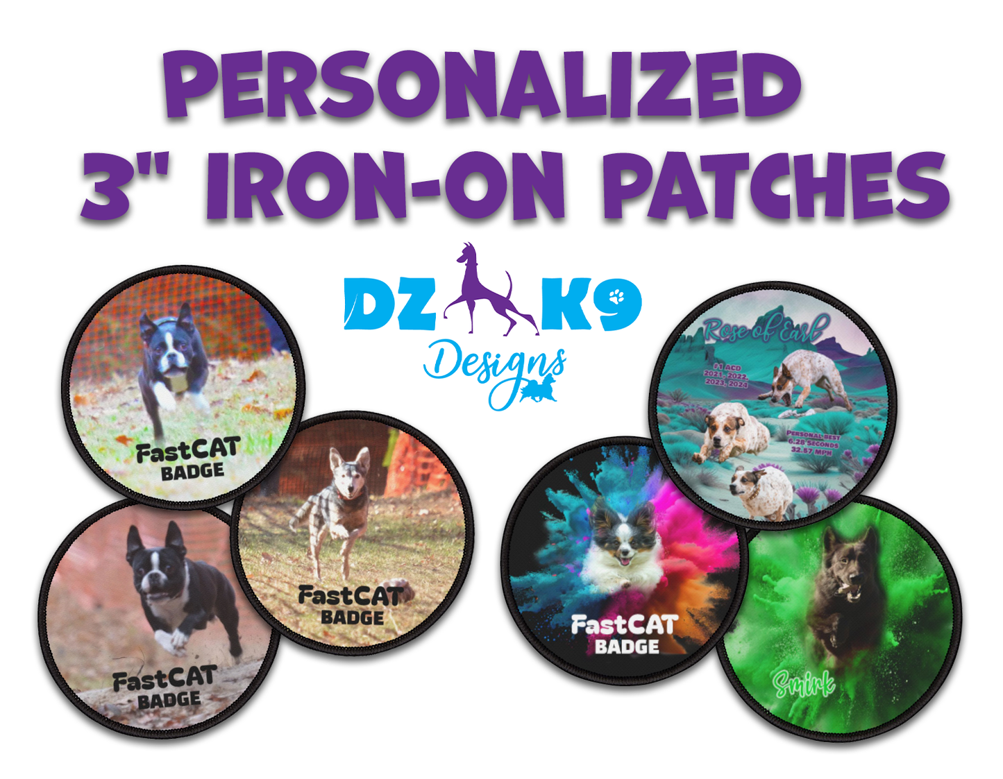 Personalized iron-on patches 3"