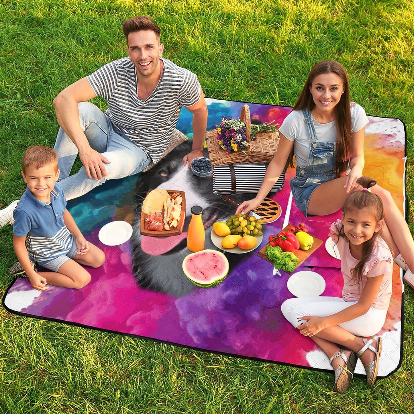 Foldable Zipper Picnic Mat- 60"×60"/ 150x150cm