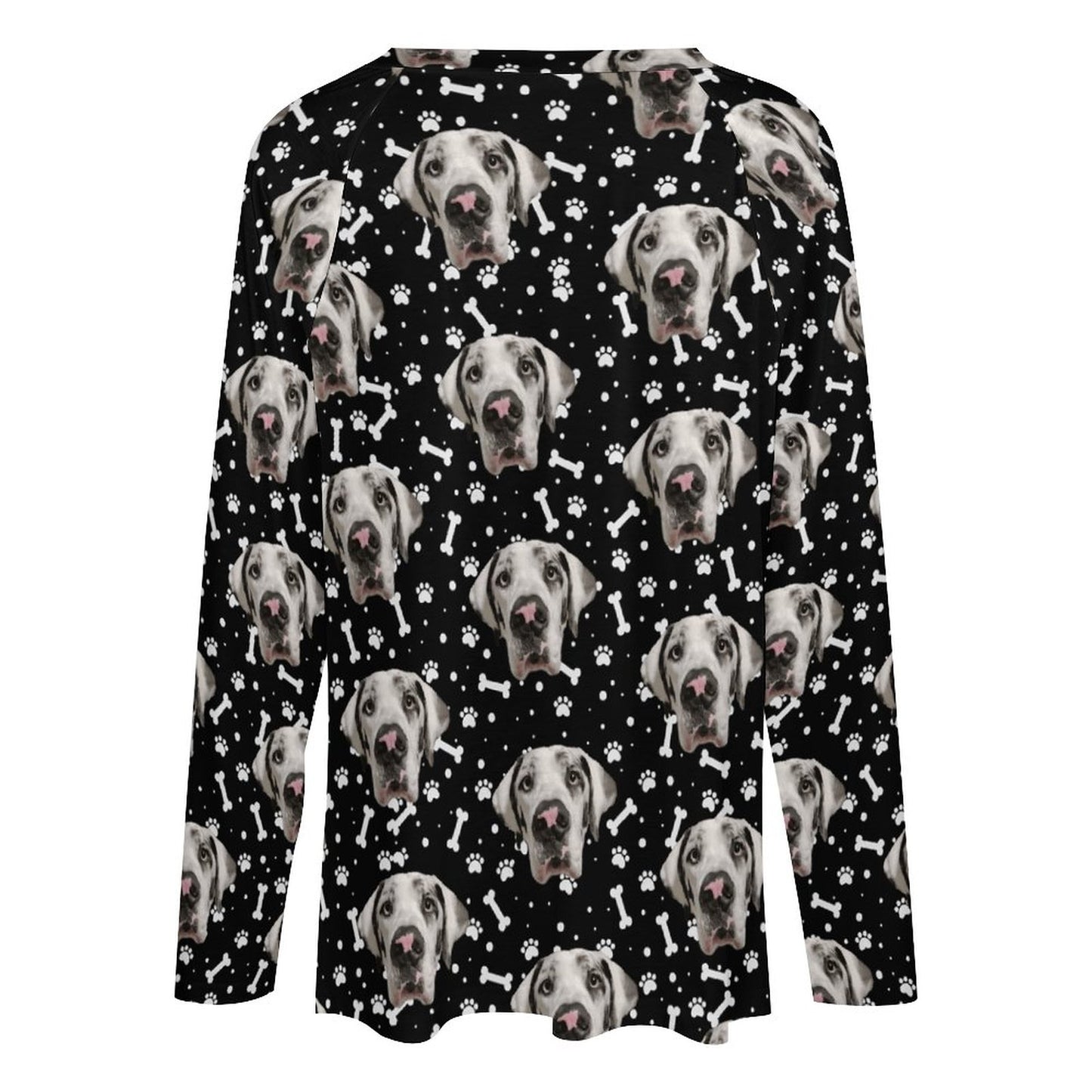 V-neck Loose Long Sleeve T-shirt TLREV2 (All-Over Printing)