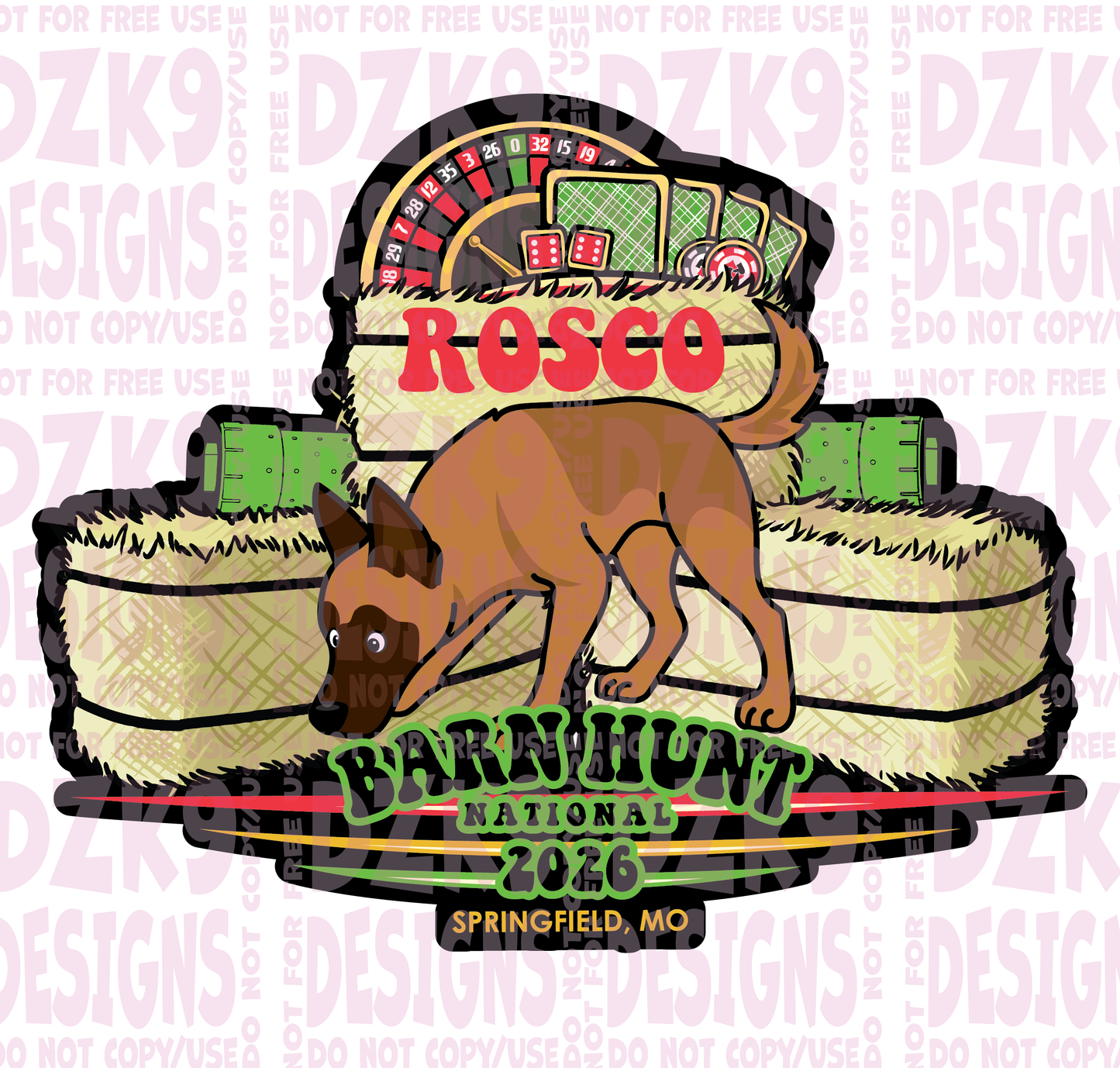BARN HUNT _ VEGAS - Custom Dog Cartoon