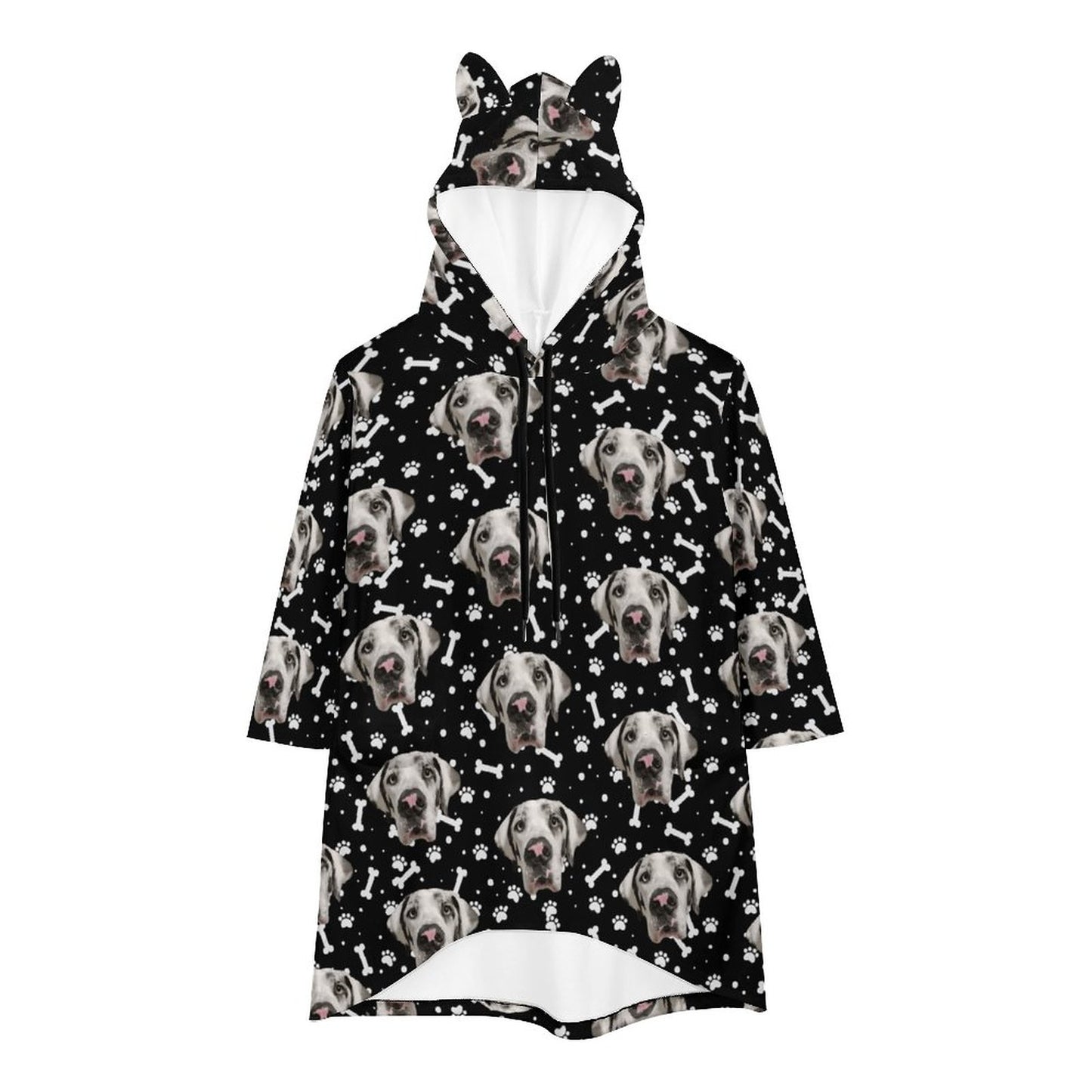 FACE w PAWS-n-BONES Hooded Pullover