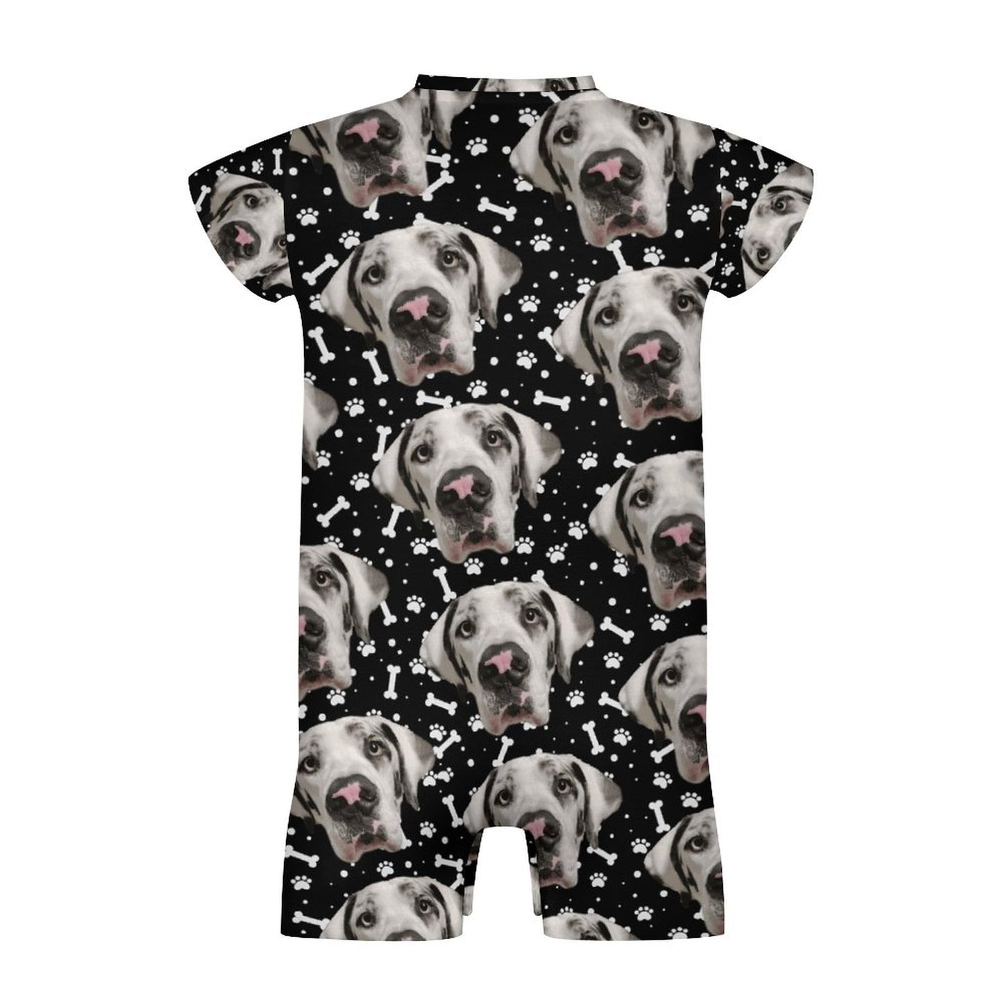 FACE w PAWS-n-BONES Short Sleeve Baby Romper