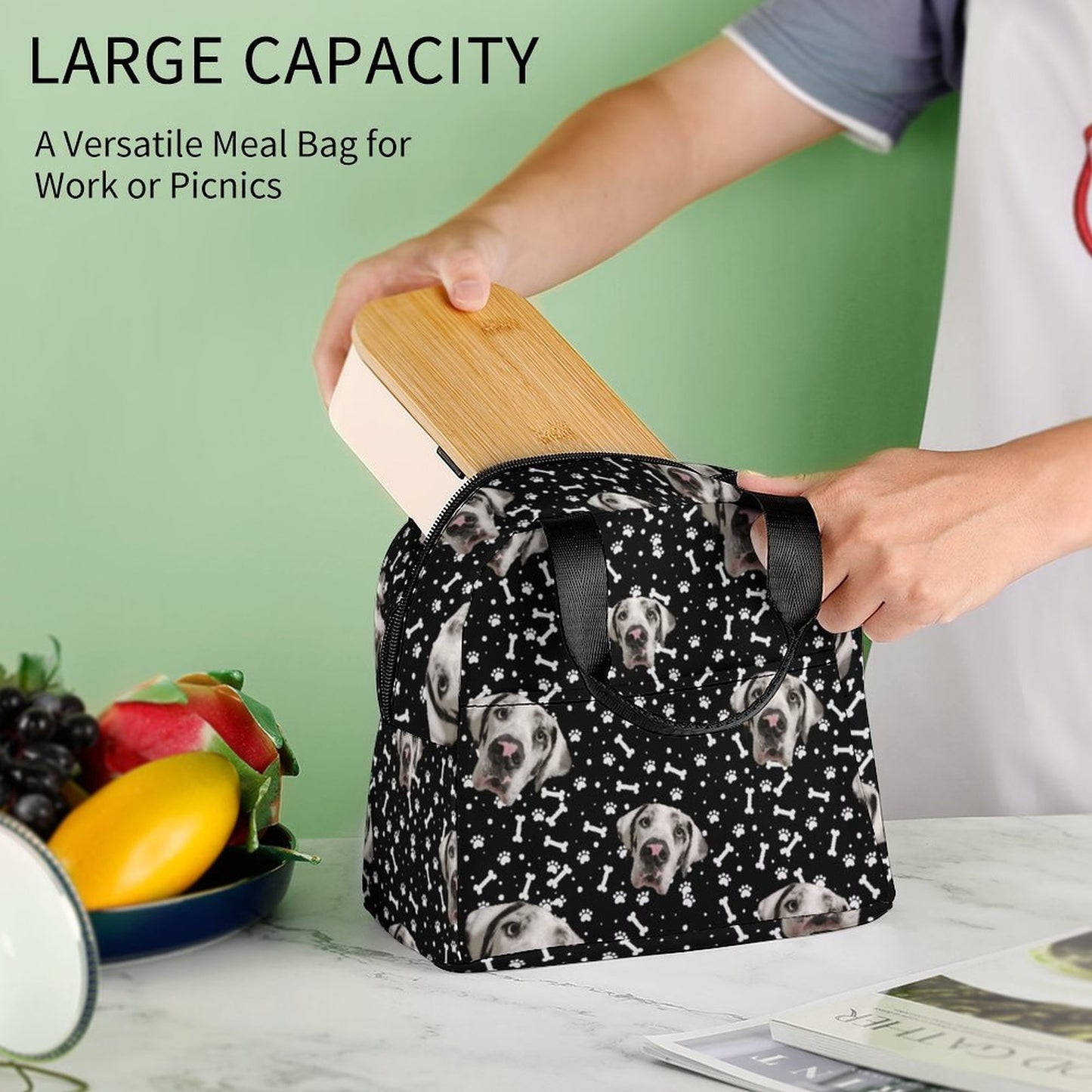 FACE w PAWS-n-BONES Insulated Lunch Bag
