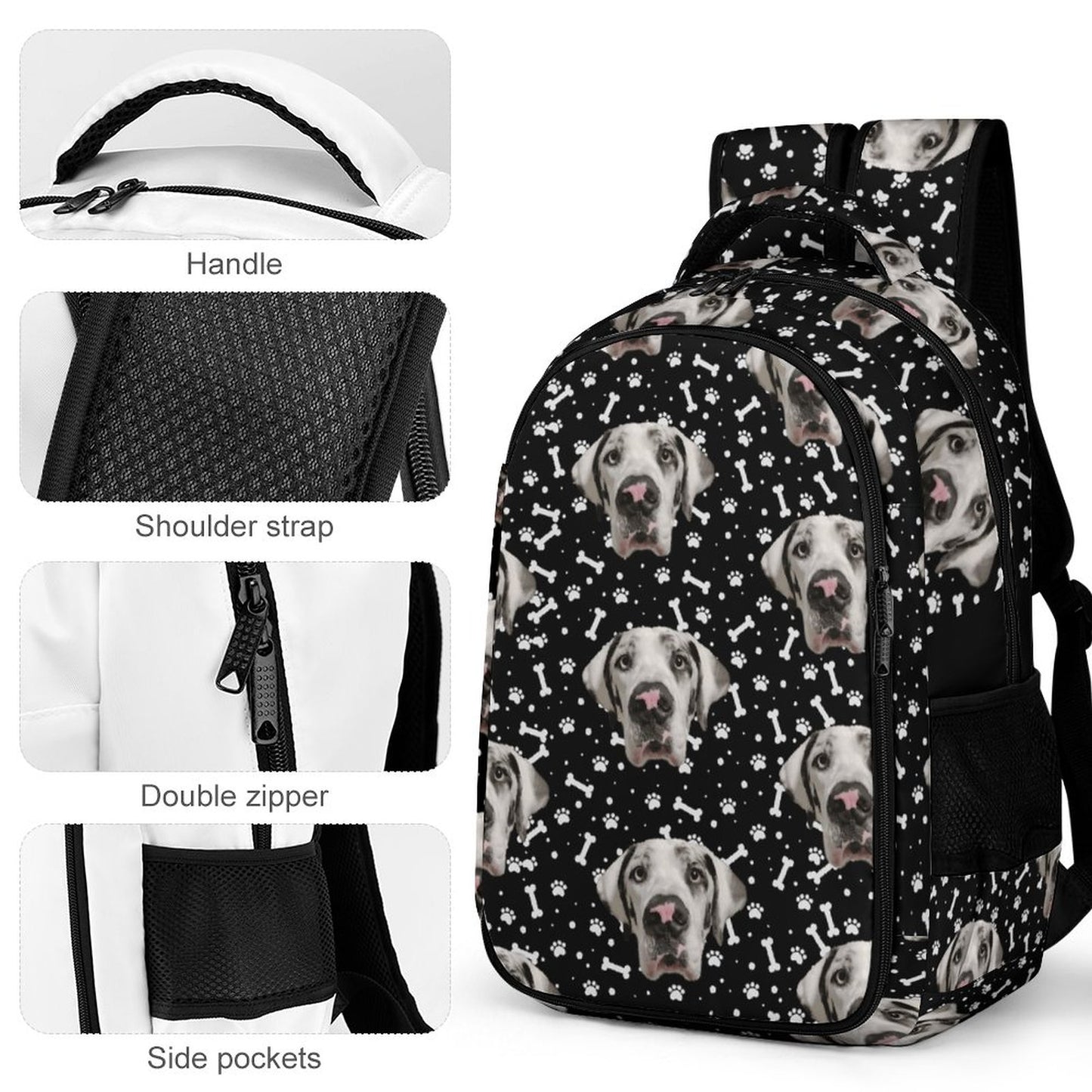 FACE w PAWS-n-BONES Multi-Pocket Travel Bag