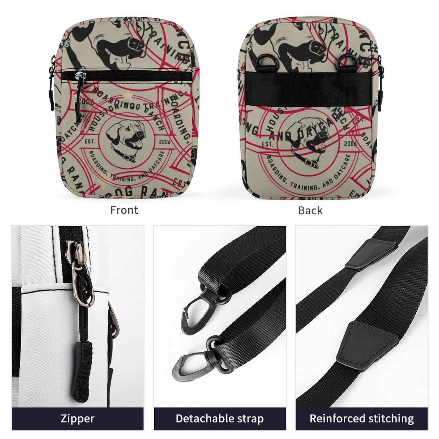 HOUSTON DOG RANCH Small Messenger Bag Q026 (All-Over Printing)