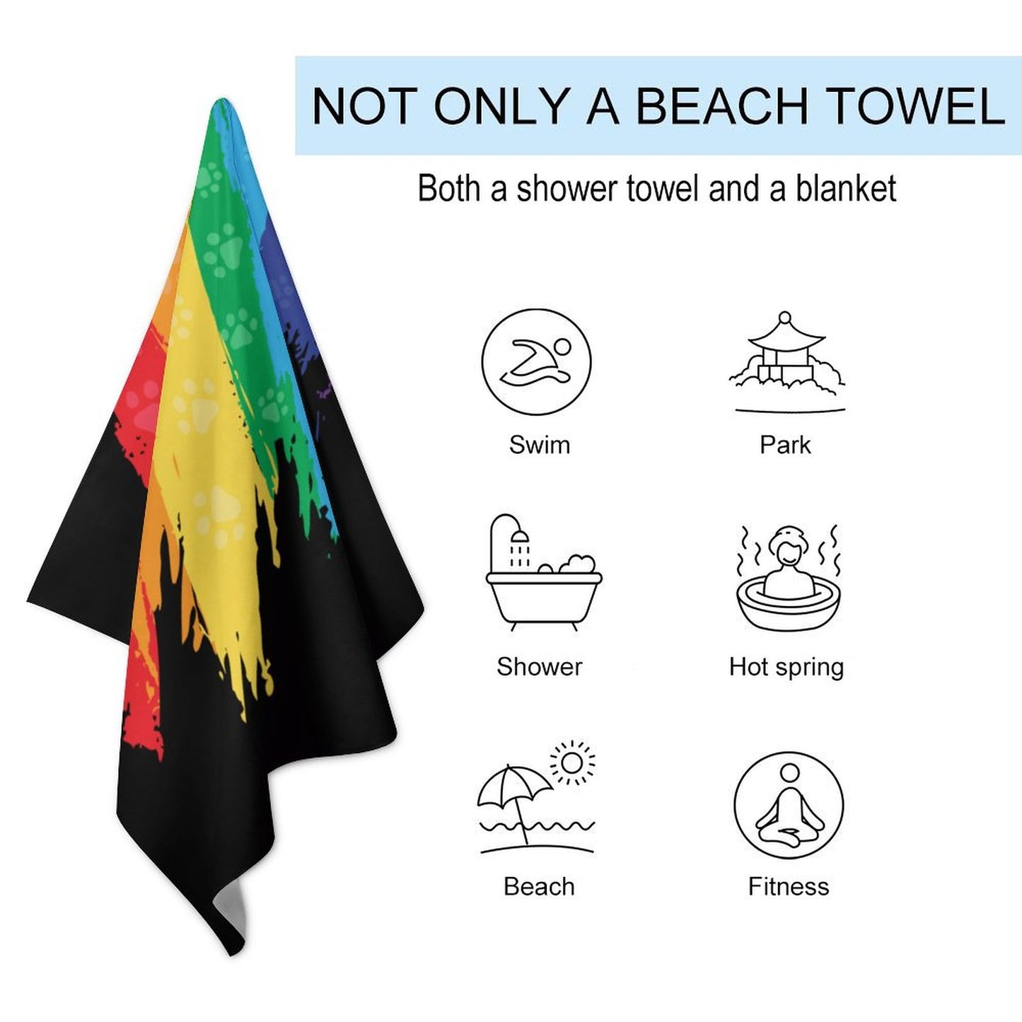 RAINBOW PAWS Beach Towel