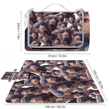 FOXY LADY _ LAB _ COLLAGE FACE DESIGN -Square Picnic Mat