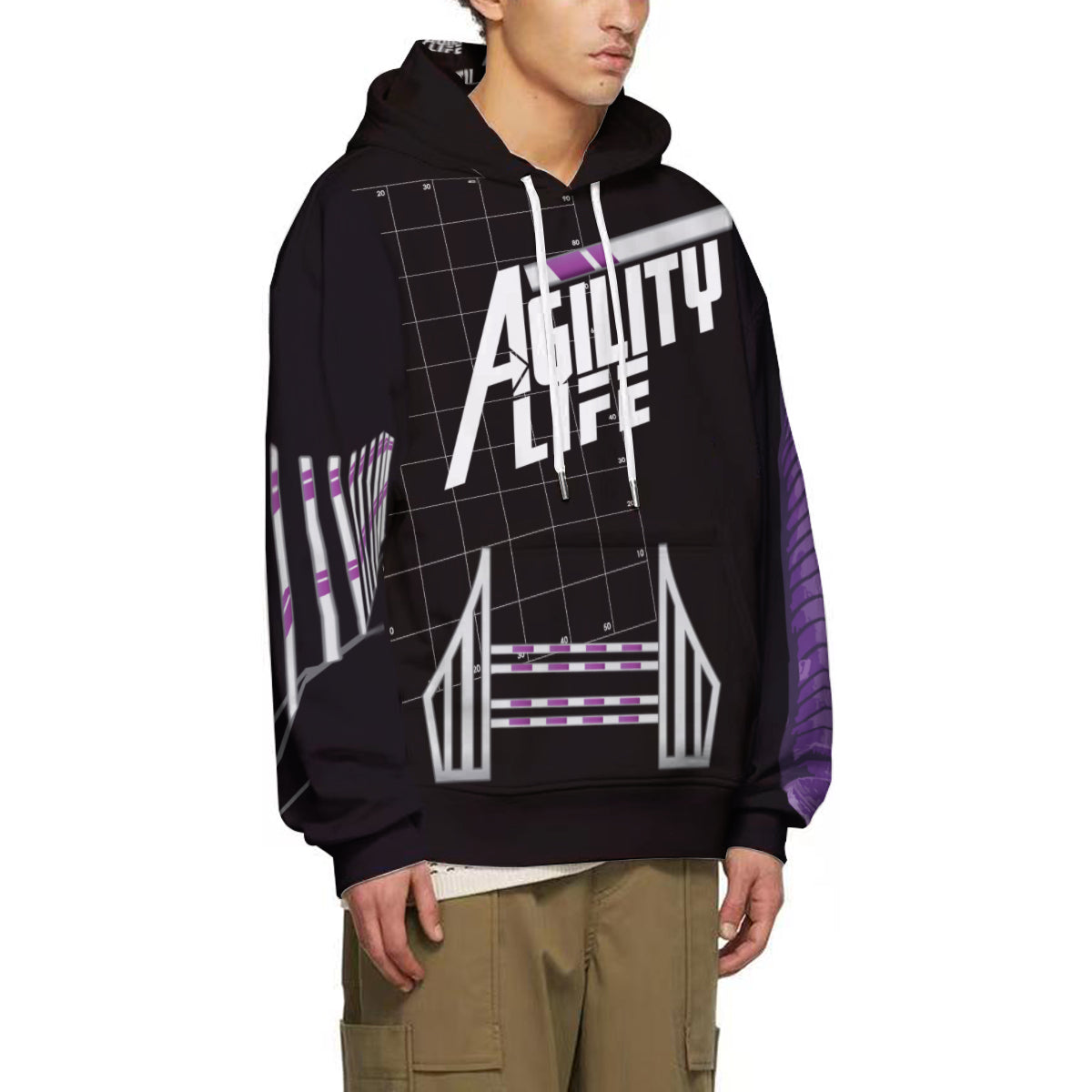 AGILITY LIFE BLACK HOODIE COTTON