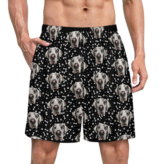 FACE w PAWS-n-BONES  Pajama Shorts for Men