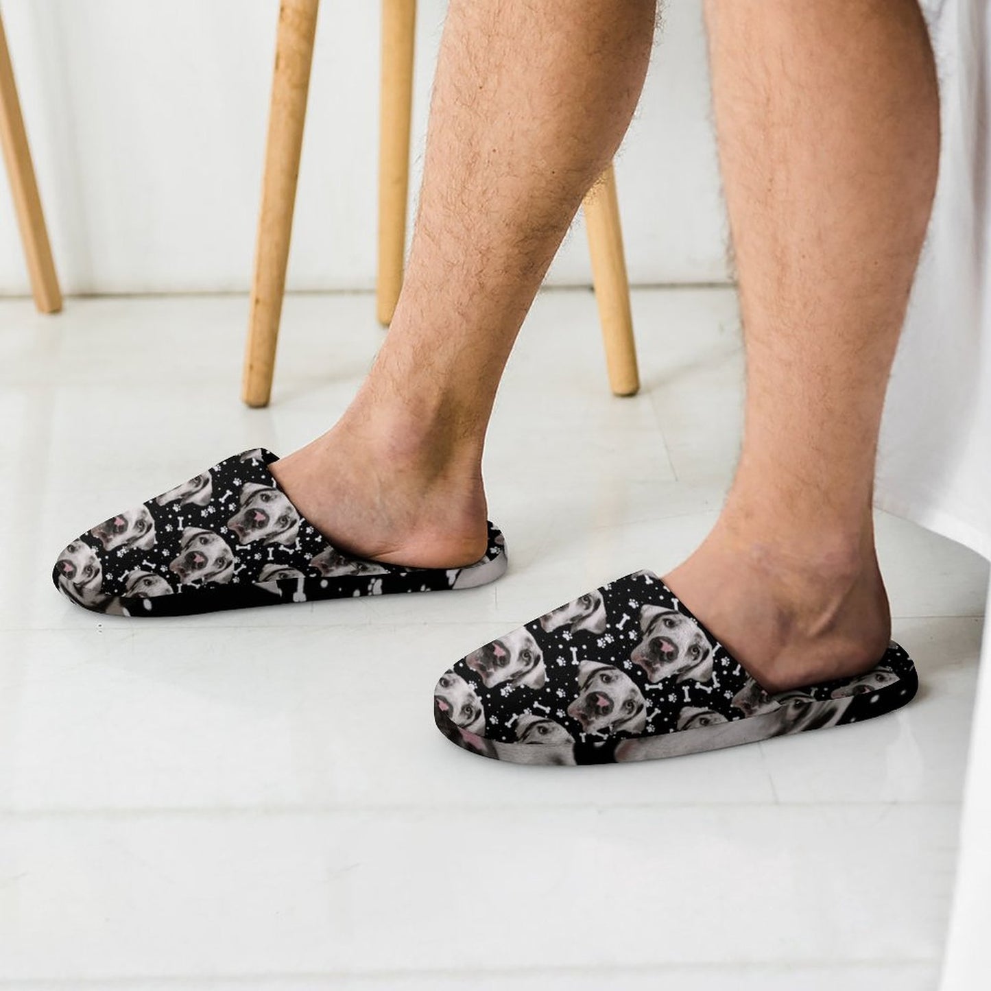 FACE w PAWS-n-BONES Mens Slippers