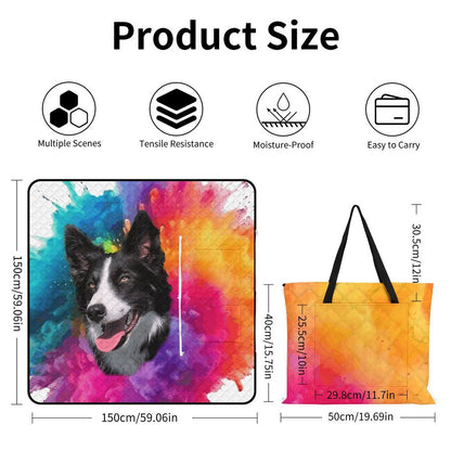 Foldable Zipper Picnic Mat- 60"×60"/ 150x150cm
