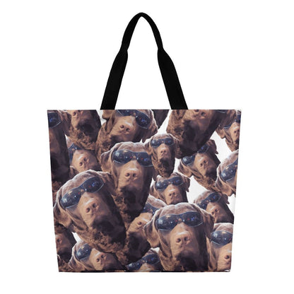 FOXY LADY _ LAB _ COLLAGE FACE DESIGN - Large One Shoulder Shopping Bag