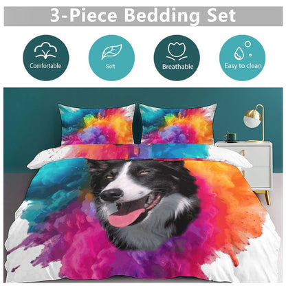 3-Piece Bedding Set-90"x90"/ 229x229cm (Dual-sided Printing)