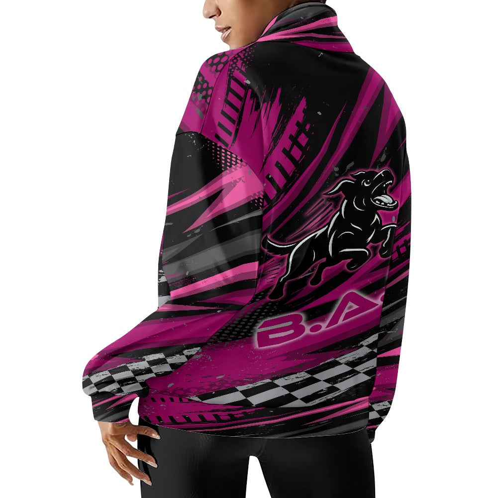 Women's long sleeve zipper sweatshirt