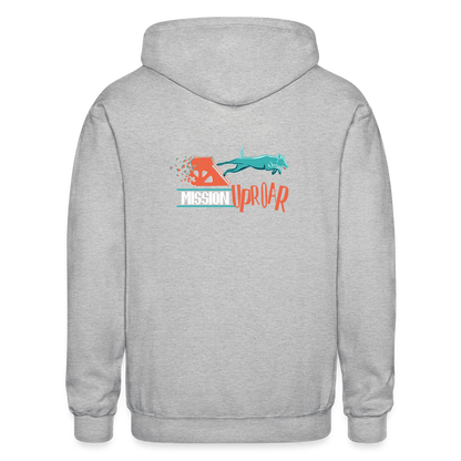 MISSION UPROAR Gildan Heavy Blend Adult Zip Hoodie - heather gray