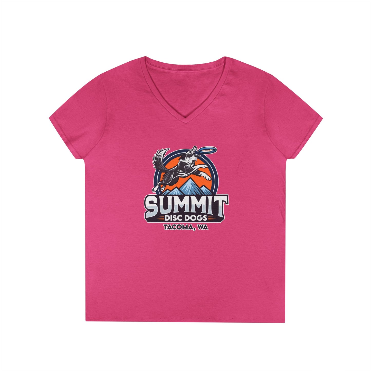 *SUMMIT DISC DOGS Ladies' V-Neck T-Shirt
