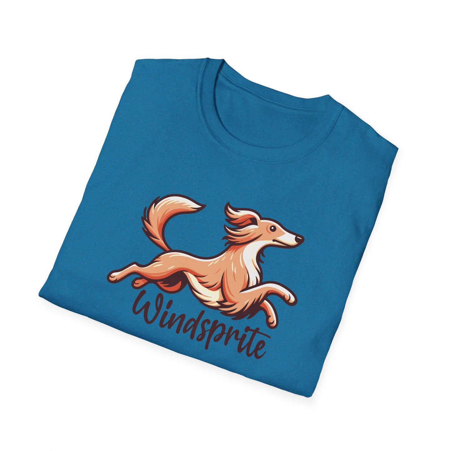 Cute WINDSPRITE - Silken Windhound Waving Unisex Softstyle T-Shirt