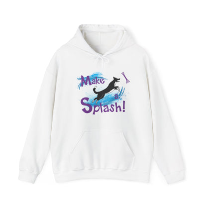 Make a Splash - SMOOTH  BORDER COLLIE - Unisex Heavy Blend™ Hooded Sweatshirt