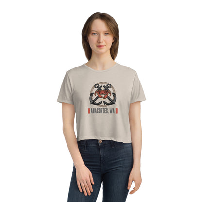 ANACORTES CRAB Women's Flowy Cropped Tee