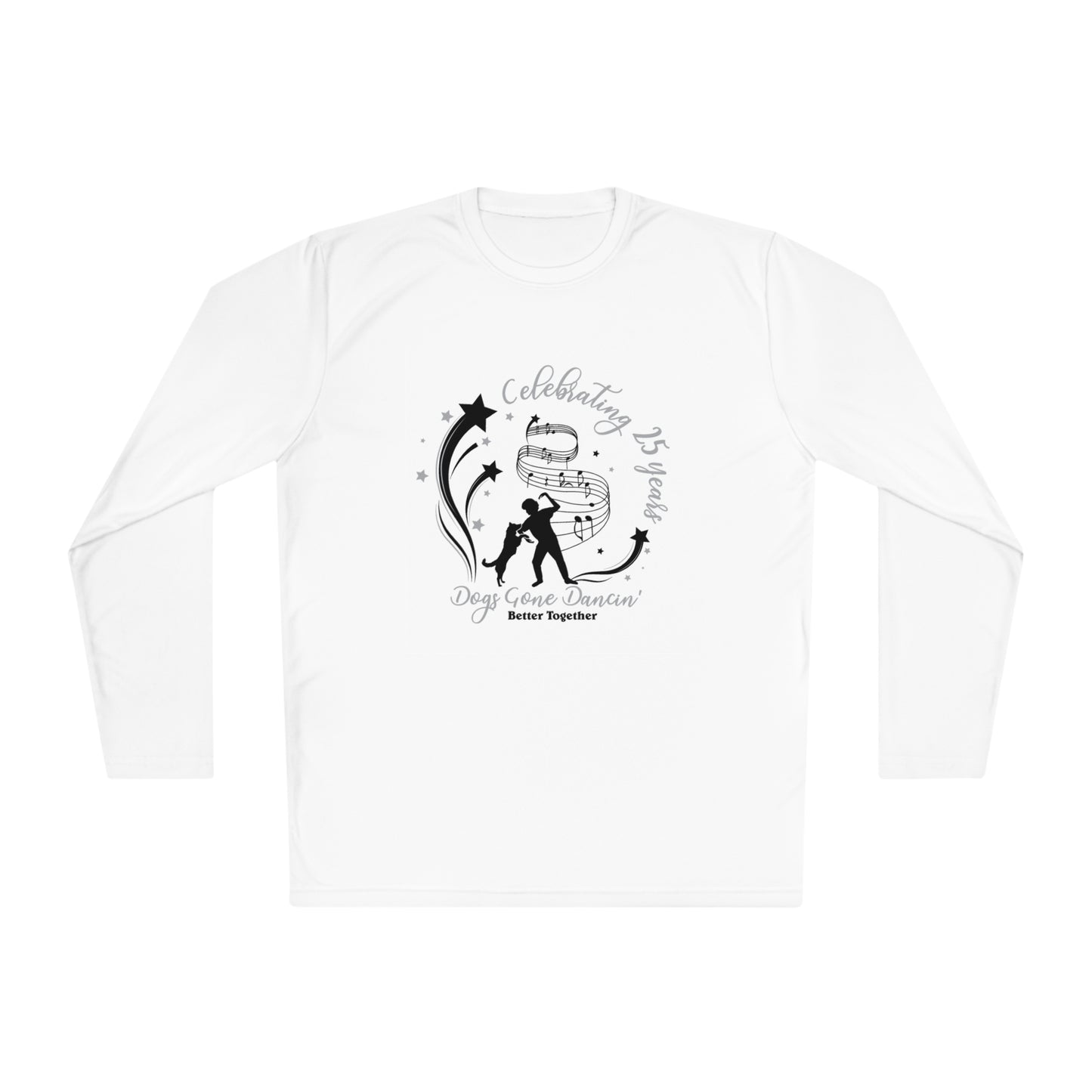 Black - Dogs Gone Dancin' Unisex Lightweight Long Sleeve Tee