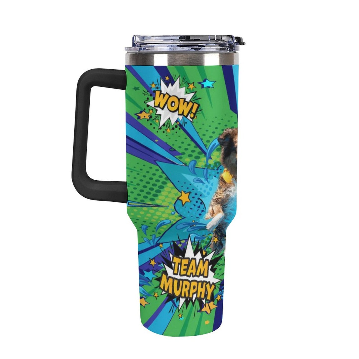 mUrphy 40oz Insulated Tumbler with Handle and Straw