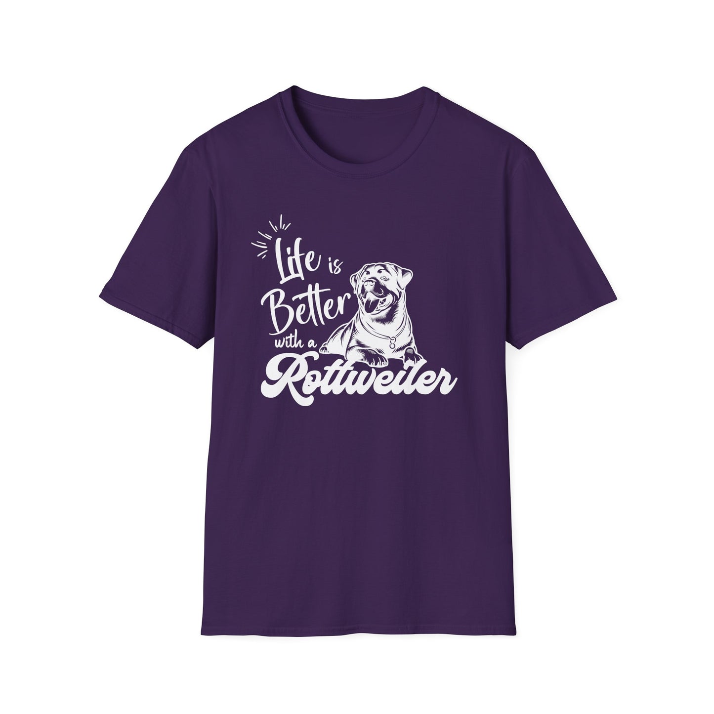 LIFE IS BETER ROTTWEILER Unisex Softstyle T-Shirt