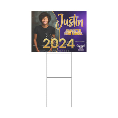 JUSTIN - SENIOR 2024 Plastic Yard Sign