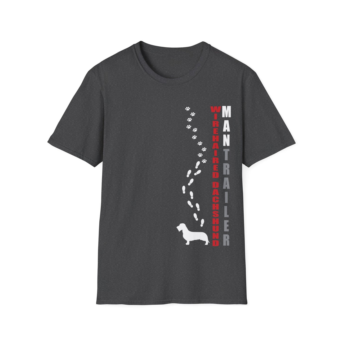 WIRE-HAIRED Dachshund - Man Trail Unisex Softstyle T-Shirt