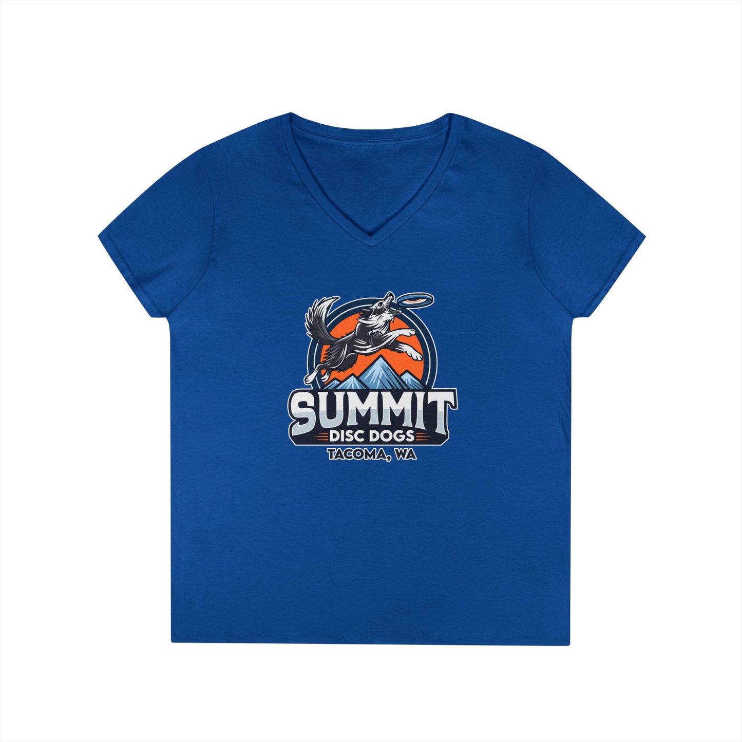 *SUMMIT DISC DOGS Ladies' V-Neck T-Shirt