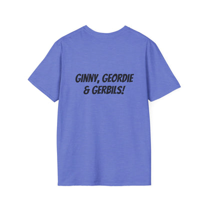 *Ginny, Geordie & Gerbils! * WIREHAIRED DACHSHUND - NASDA  Unisex Softstyle T-Shirt