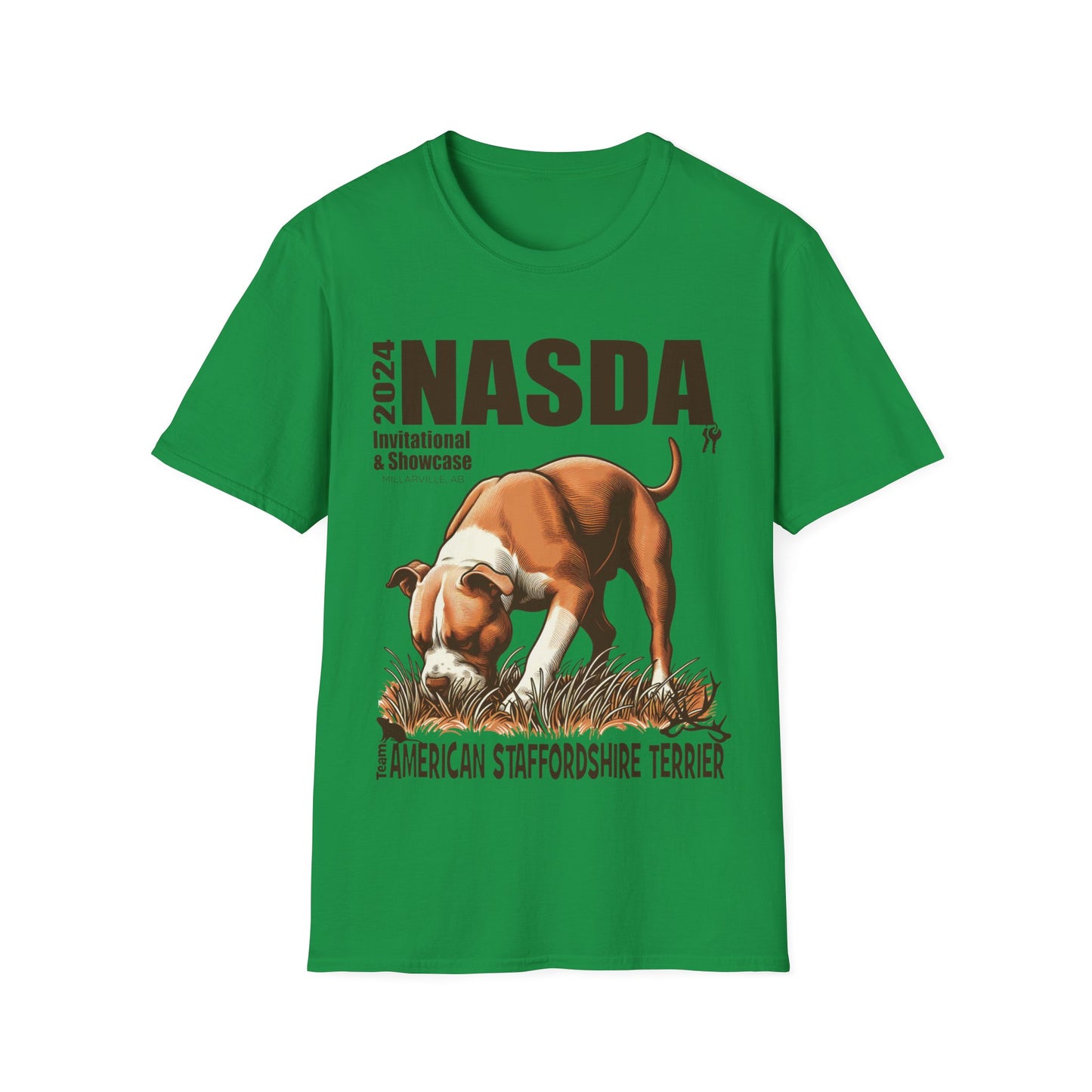 TEAM American Staffordshire Terrier Cropped - NASDA  Unisex Softstyle T-Shirt