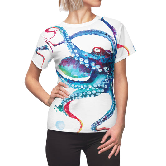 WATERCOLOR OCTOPUS Women's Cut & Sew Tee