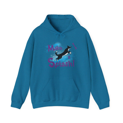 Make a Splash - SMOOTH  BORDER COLLIE - Unisex Heavy Blend™ Hooded Sweatshirt