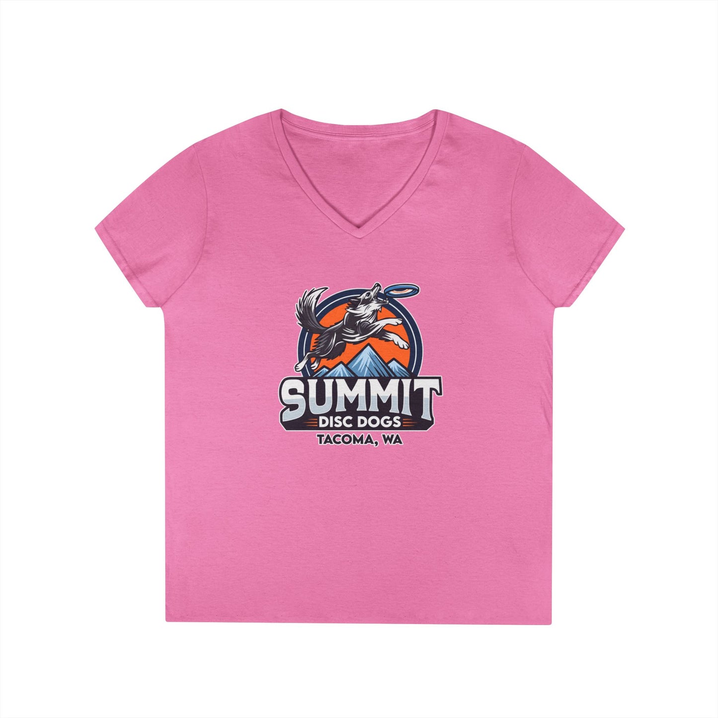 *SUMMIT DISC DOGS Ladies' V-Neck T-Shirt